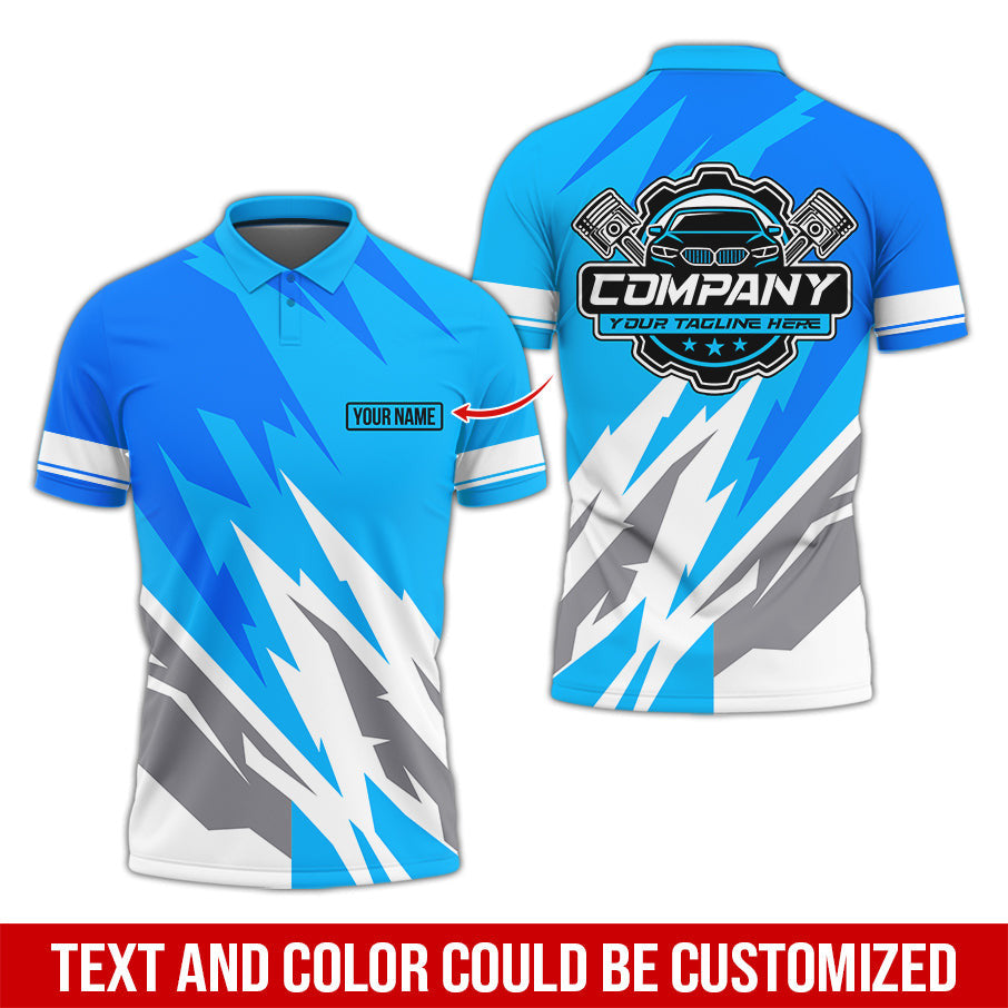 Custom Printed Mechanic Shirt, Great Gift for Husband, Blue Color, Comfortable Daily Fit, Size S to 5XL