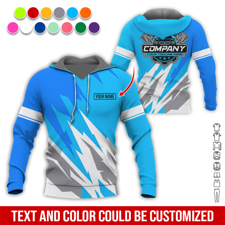 Custom Printed Mechanic Shirt, Great Gift for Husband, Blue Color, Comfortable Daily Fit, Size S to 5XL