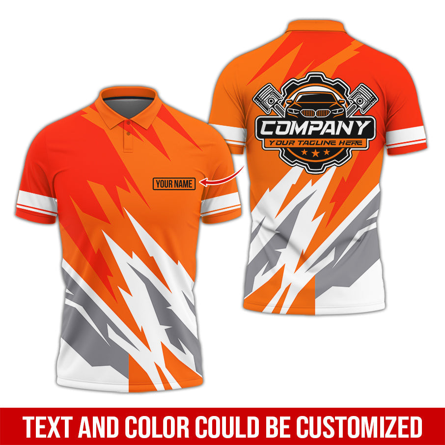 Custom Printed Mechanic Shirt, Great Gift for Husband, Orange Color, Comfortable Daily Fit, Size S to 5XL