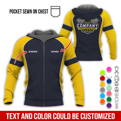 Custom Name Mechanic Shirt for Men, Personalized Garage Workwear Print, Great Gift for Auto Techs, Yellow Mechanic T-Shirt
