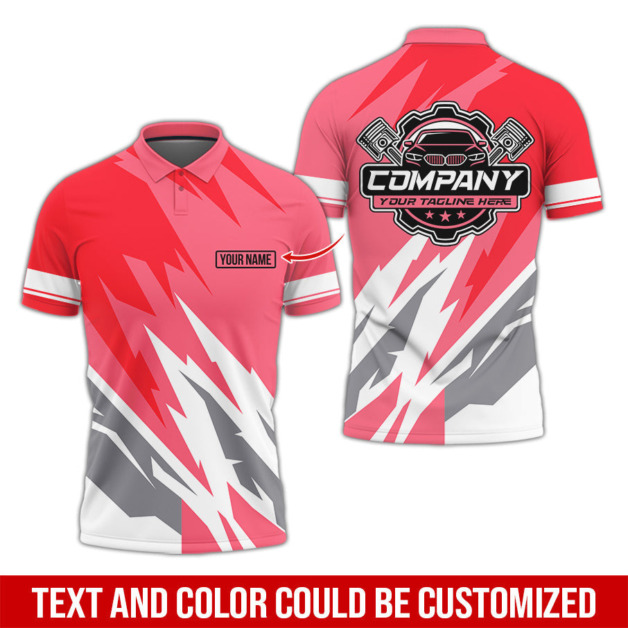 Custom Printed Mechanic Shirt, Great Gift for Husband, Neon Pink Color, Comfortable Daily Fit, Size S to 5XL