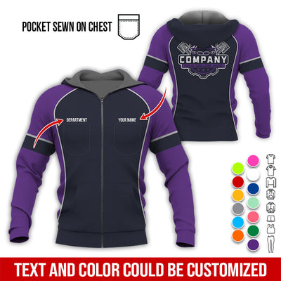 Custom Name Mechanic Shirt for Men, Personalized Garage Workwear Print, Great Gift for Auto Techs, Purple Mechanic T-Shirt