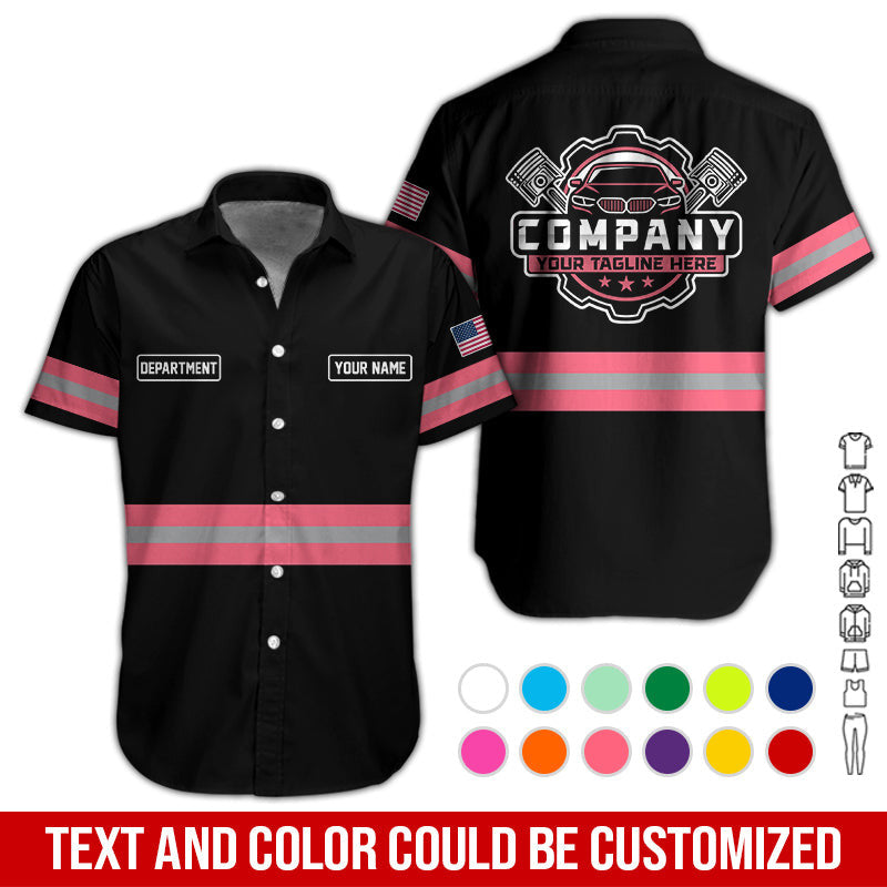 Custom Mechanic Shirt, Gift for Car Lovers, Husband, or Boyfriend, Unisex Fit for Men and Women, Classic Neon Pink Shirt
