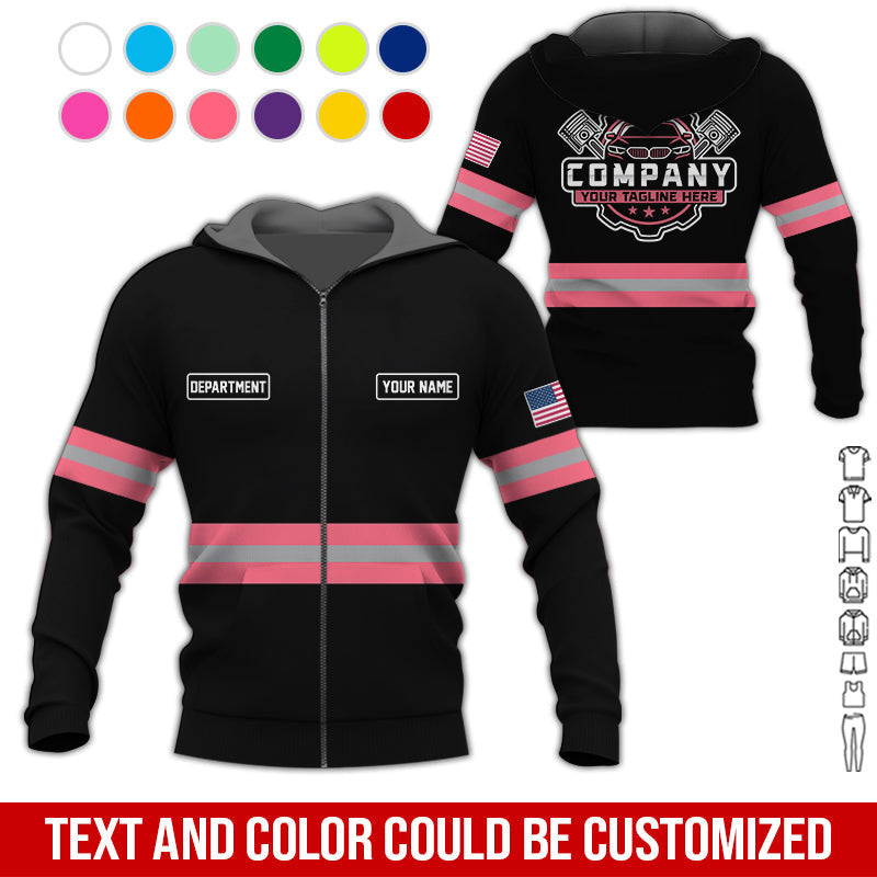 Custom Mechanic Shirt, Gift for Car Lovers, Husband, or Boyfriend, Unisex Fit for Men and Women, Classic Neon Pink Shirt