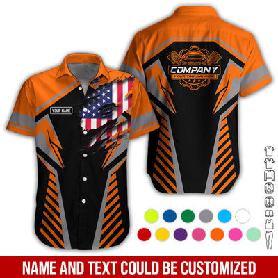 Personalized Diesel Mechanic Shirt, Orange Garage Uniform, Gift for Car Guys & Technicians, Size S to 5XL