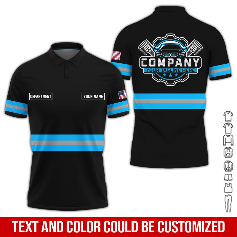 Custom Mechanic Shirt, Gift for Car Lovers, Husband, or Boyfriend, Unisex Fit for Men and Women, Classic Blue Shirt