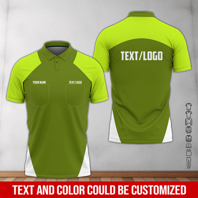 Custom Name Mechanic Shirt in Yellow Green, Printed Pocket Shirt, Unisex Work Shirt for Car Technicians, Great Gift for Him, Available in Sizes S to 5XL