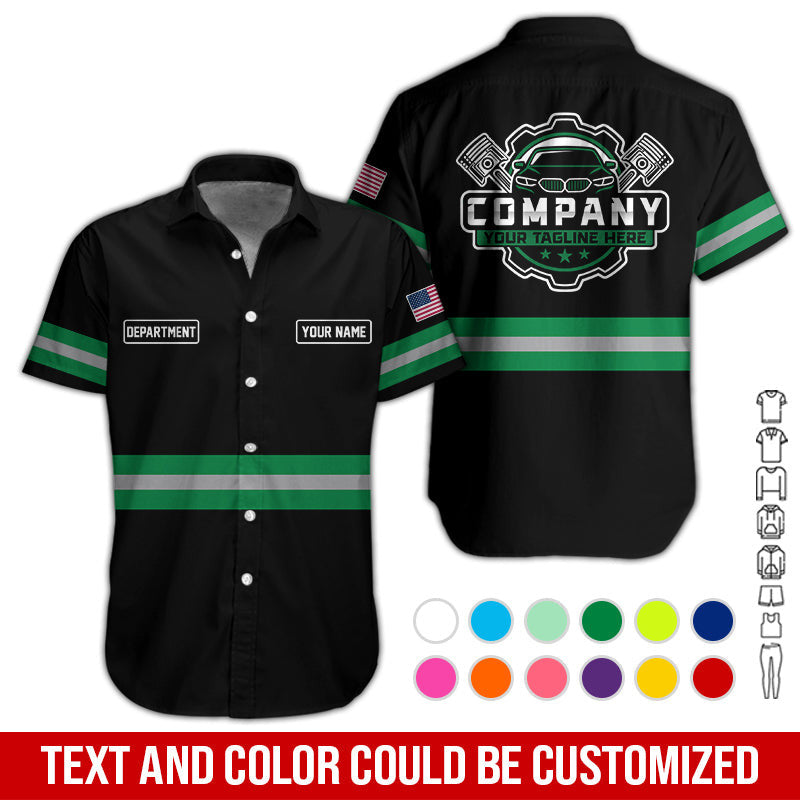 Custom Mechanic Shirt, Gift for Car Lovers, Husband, or Boyfriend, Unisex Fit for Men and Women, Classic Green Shirt