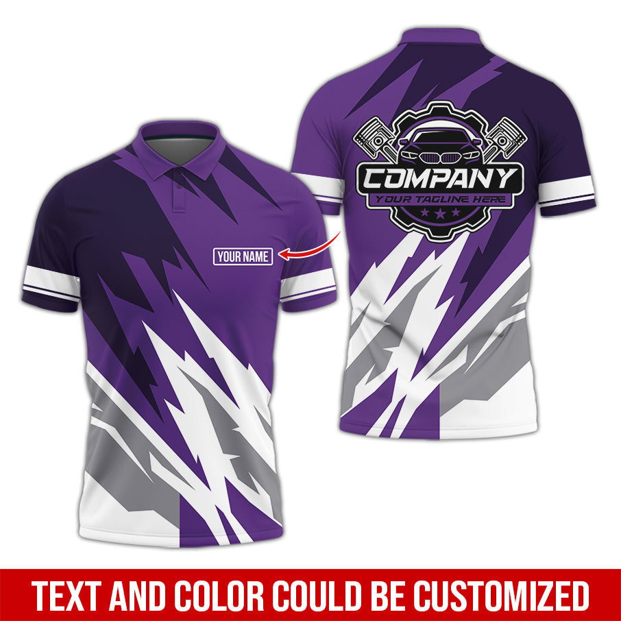 Custom Printed Mechanic Shirt, Great Gift for Husband, Purple Color, Comfortable Daily Fit, Size S to 5XL