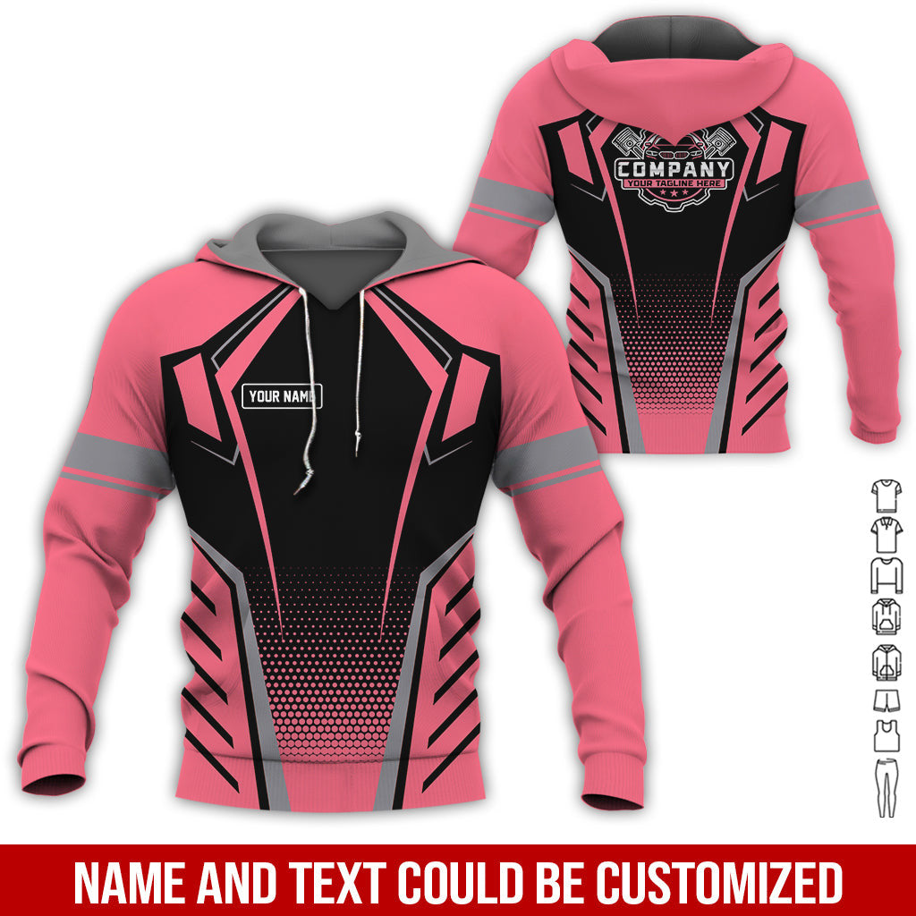 Personalized Garage Uniform in Classic Neon Pink, Mechanic Work Shirt for Men and Women, Perfect for Birthday or Husband, or Boyfriend