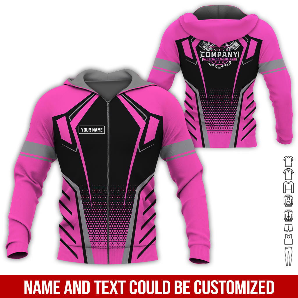 Personalized Garage Uniform in Classic Pink, Mechanic Work Shirt for Men and Women, Perfect for Birthday or Husband, or Boyfriend