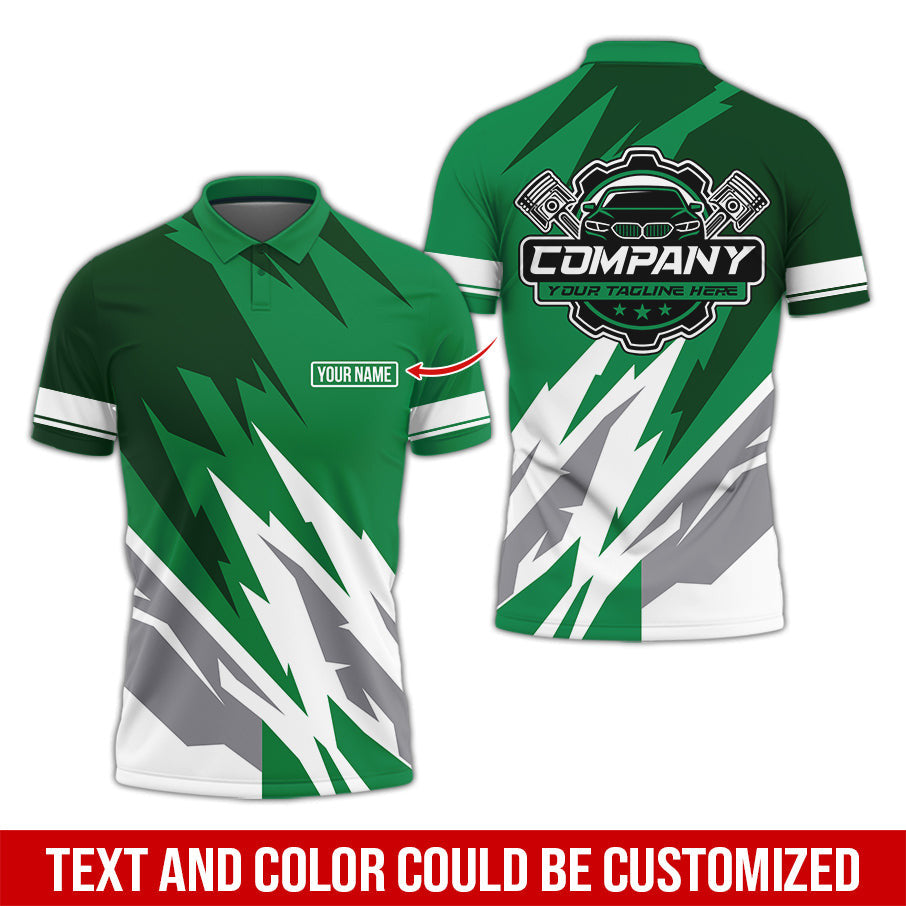 Custom Printed Mechanic Shirt, Great Gift for Husband, Green Color, Comfortable Daily Fit, Size S to 5XL