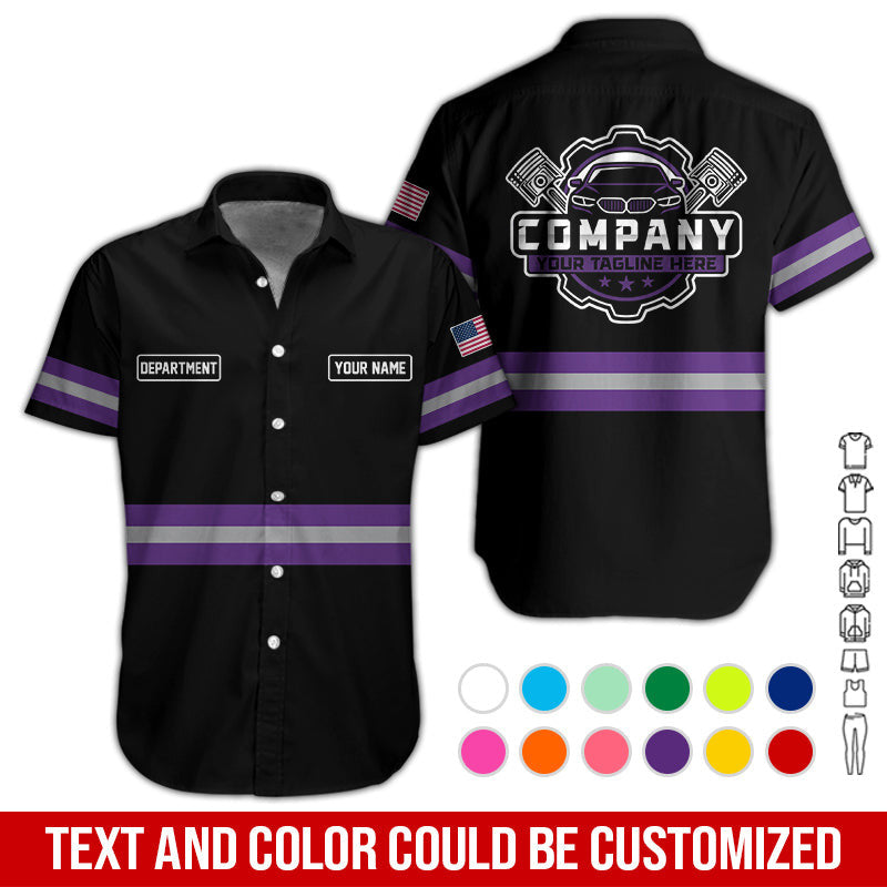 Custom Mechanic Shirt, Gift for Car Lovers, Husband, or Boyfriend, Unisex Fit for Men and Women, Classic Purple Shirt