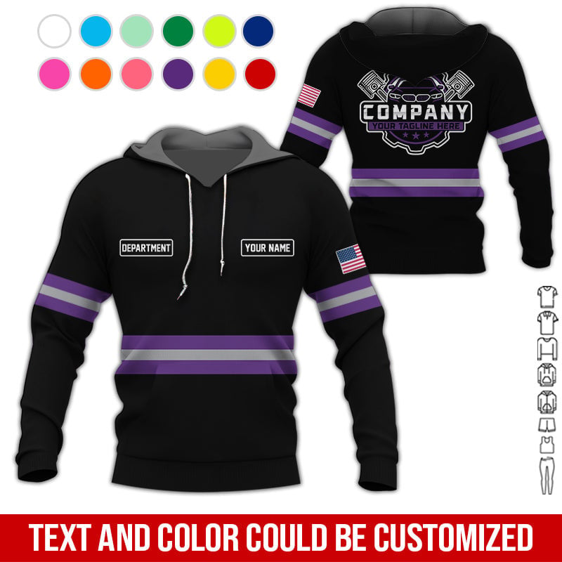 Custom Mechanic Shirt, Gift for Car Lovers, Husband, or Boyfriend, Unisex Fit for Men and Women, Classic Purple Shirt