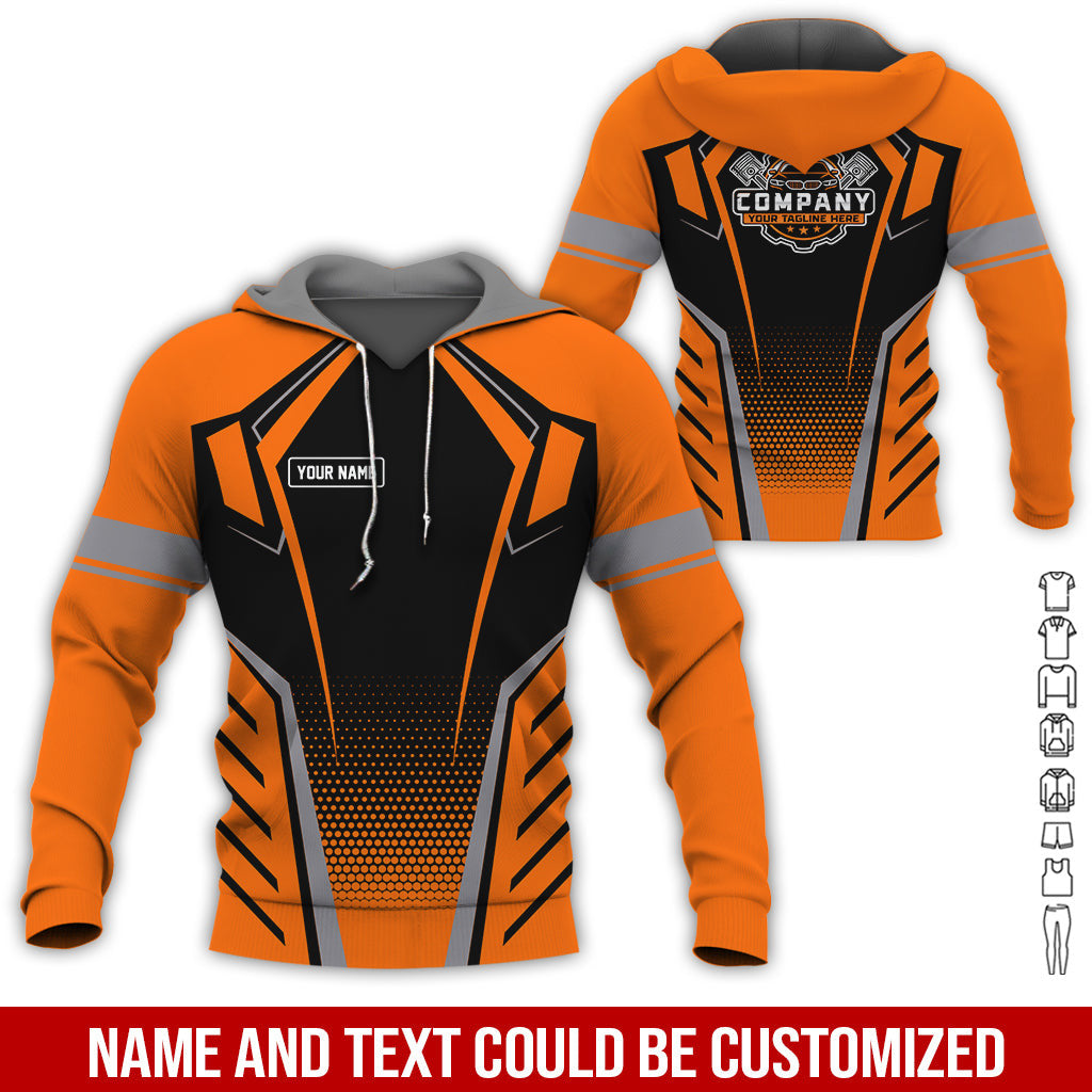 Personalized Garage Uniform in Classic Orange, Mechanic Work Shirt for Men and Women, Perfect for Birthday or Husband, or Boyfriend