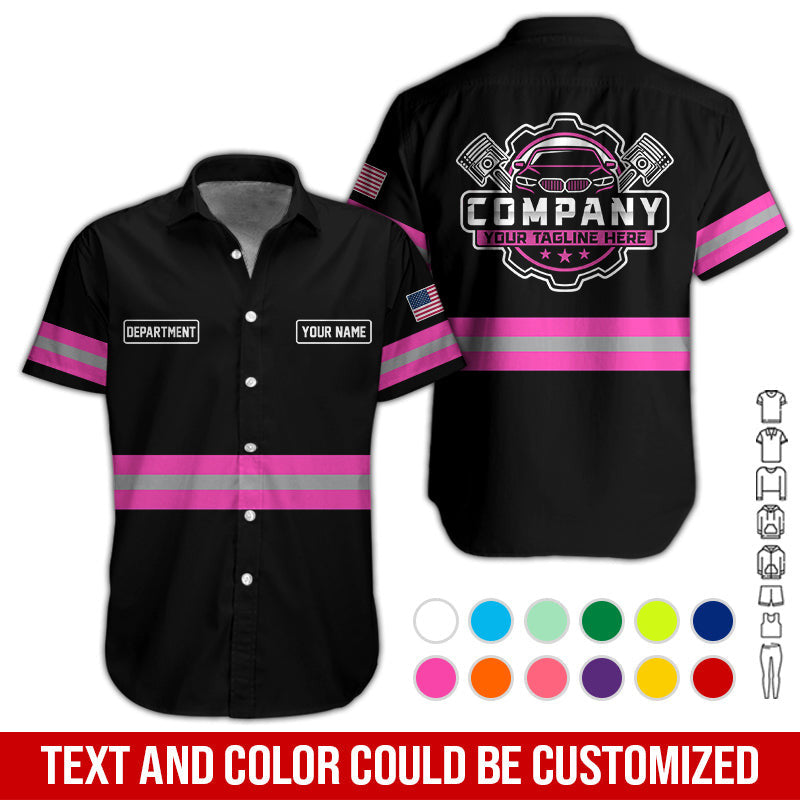 Custom Mechanic Shirt, Gift for Car Lovers, Husband, or Boyfriend, Unisex Fit for Men and Women, Classic Pink Shirt