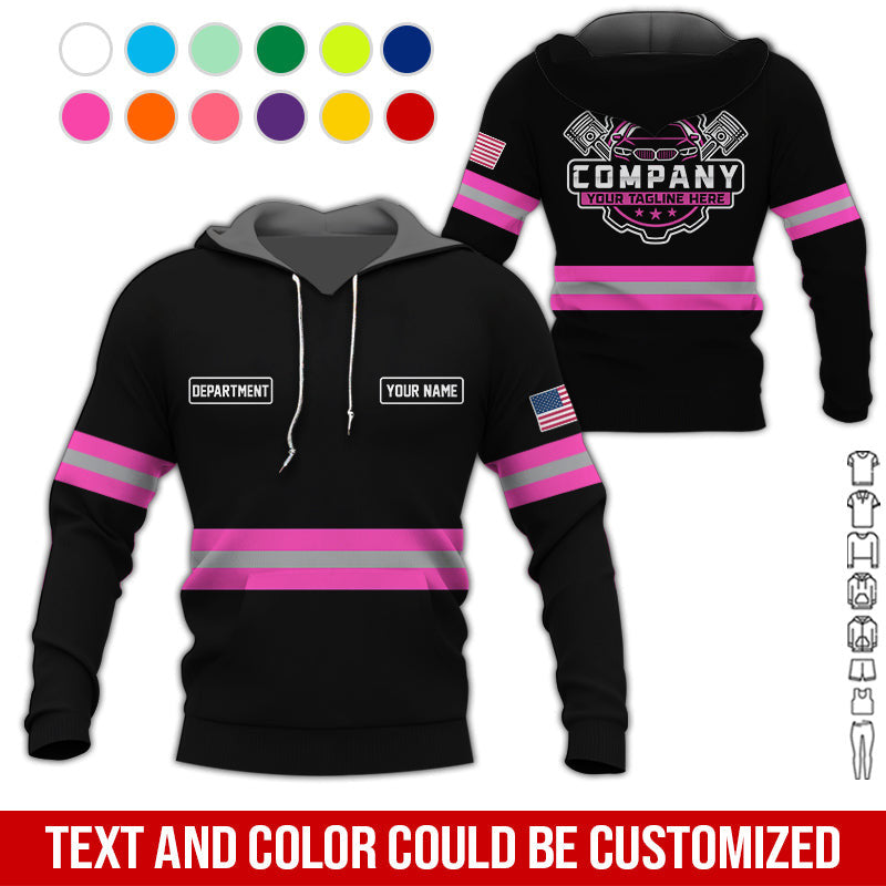 Custom Mechanic Shirt, Gift for Car Lovers, Husband, or Boyfriend, Unisex Fit for Men and Women, Classic Pink Shirt