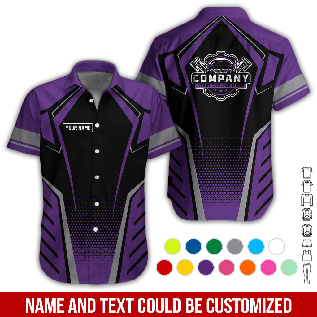 Personalized Garage Uniform in Classic Purple, Mechanic Work Shirt for Men and Women, Perfect for Birthday or Husband, or Boyfriend