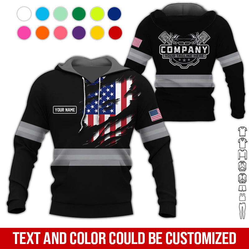 Personalized Auto Technician Shirt in Grey, Custom Name Printed, Gift for Boyfriend, Husband, or Dad Who Loves Working on Cars
