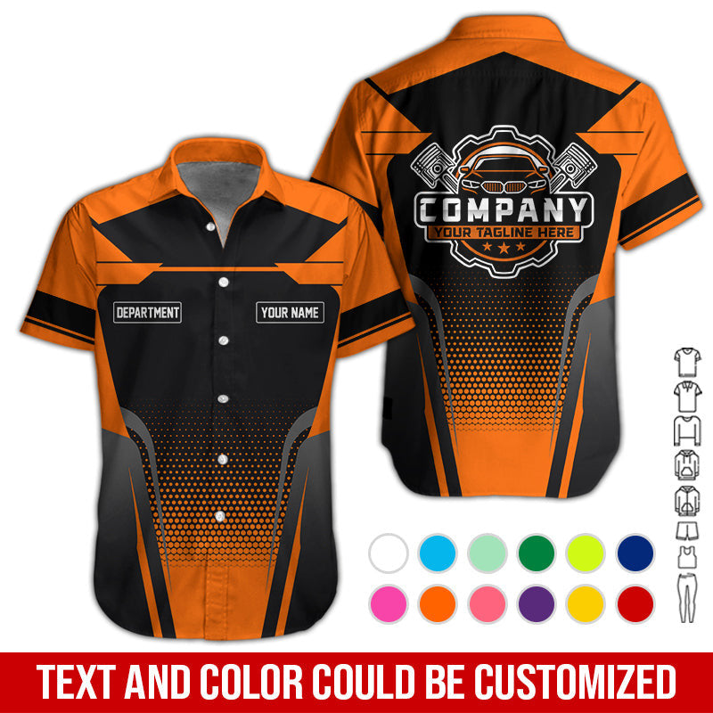 Personalized Name Mechanic Shirt, Mechanic Shirt in Orange, Gift Idea for Auto Technicians, Best Custom Mechanic Shirt