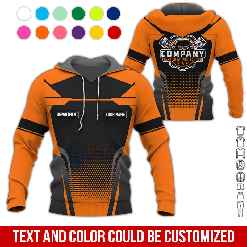 Personalized Name Mechanic Shirt, Mechanic Shirt in Orange, Gift Idea for Auto Technicians, Best Custom Mechanic Shirt