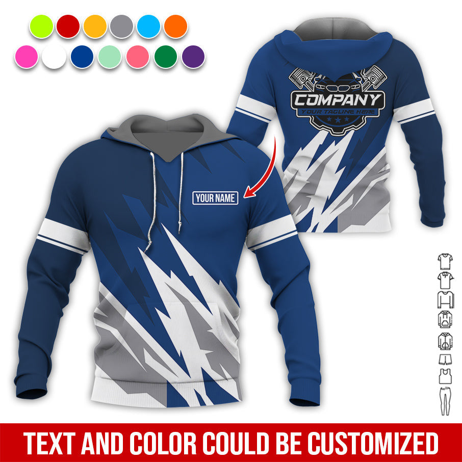 Custom Printed Mechanic Shirt, Great Gift for Husband, Navy Color, Comfortable Daily Fit, Size S to 5XL