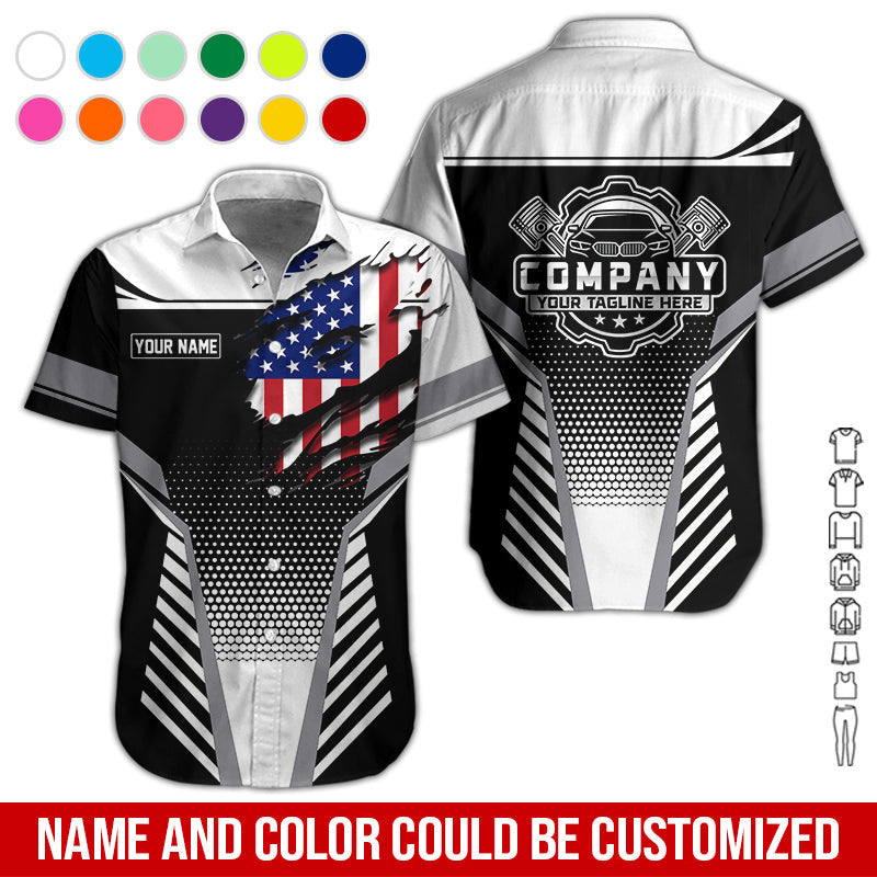 Personalized Work Shirt for Mechanics, Perfect Gift for Car Guys, Diesel Techs, and Shop Crews, White Color, Work-Ready Fit