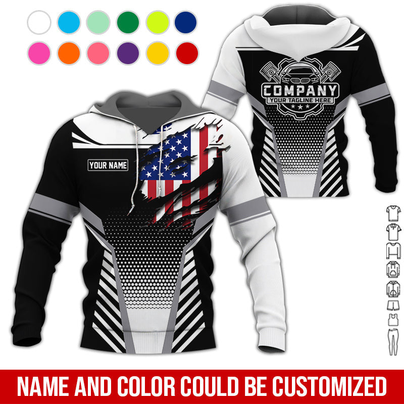 Personalized Work Shirt for Mechanics, Perfect Gift for Car Guys, Diesel Techs, and Shop Crews, White Color, Work-Ready Fit