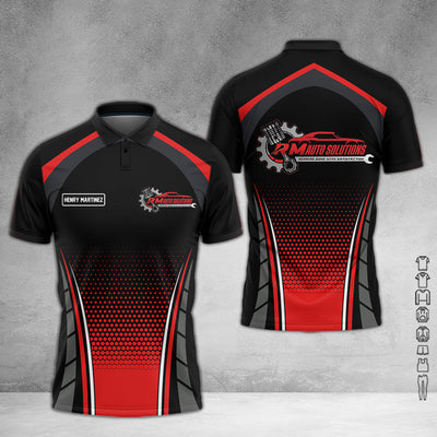 Custom Mechanic Uniform Shirt, Gift for Husband, Dad, or Boyfriend, Unisex Fit, Red Work Shirt with Personalized Name