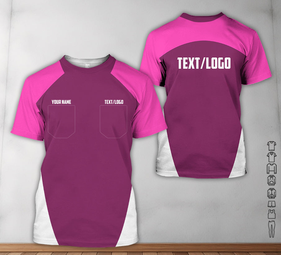 Custom Name Mechanic Shirt in Pink, Unisex Work Shirt for Car Technicians, Great Gift for Him, Available in Sizes S to 5XL