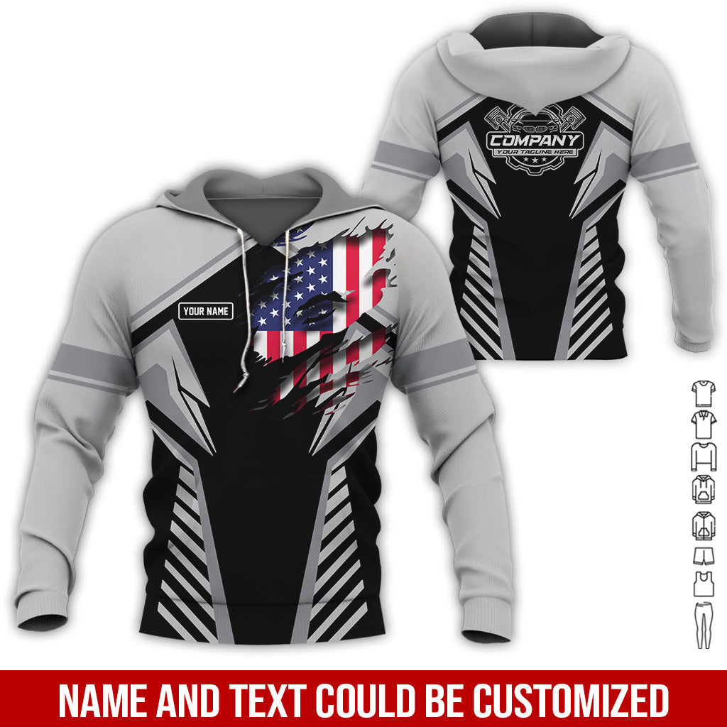 Personalized Diesel Mechanic Shirt, Grey Garage Uniform, Gift for Car Guys & Technicians, Size S to 5XL