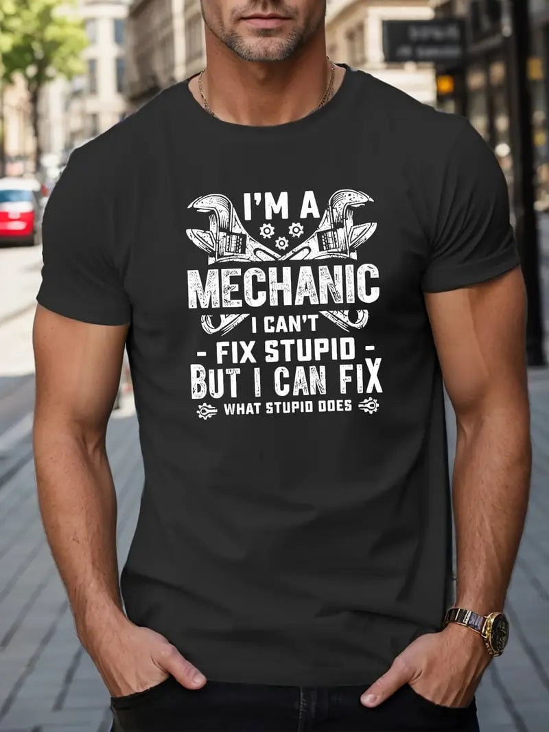 I'm A Mechanic Vintage T-shirt, Huge Wrench Print T-shirt, Top Mechanic Shirt, Fathers Day Mechanic Shirt