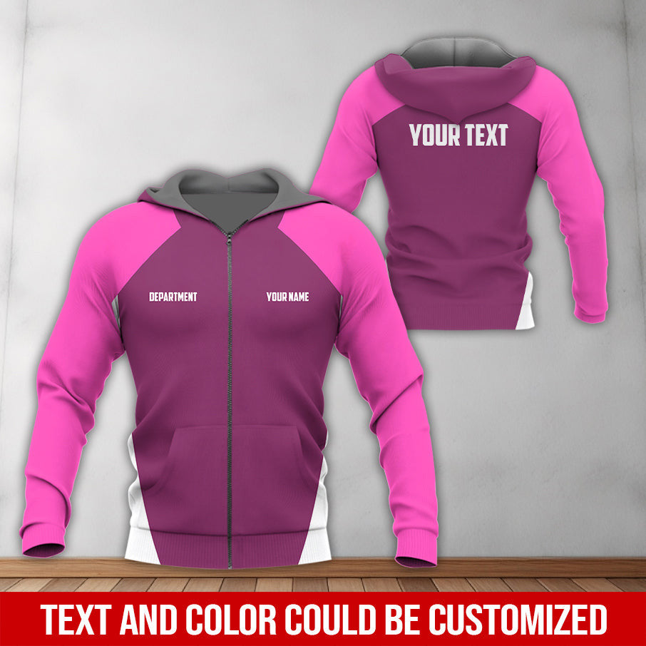 Custom Mechanic Work Shirt with Name & Department, Personalized Uniform Pink Shirt, Apparel Clothing for Men
