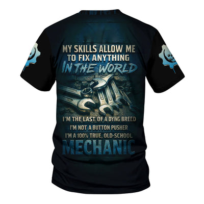 Personalized T-Shirt The Last Of A Dying Breed Old School Mechanic Carrying The Earth Design Shirt