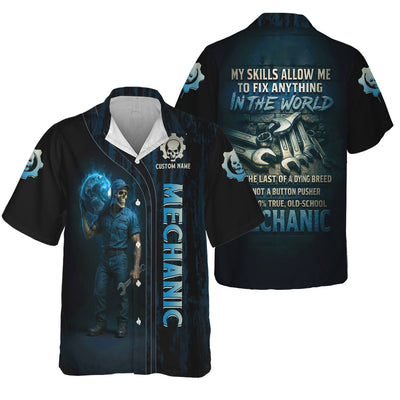 Personalized T-Shirt The Last Of A Dying Breed Old School Mechanic Carrying The Earth Design Shirt