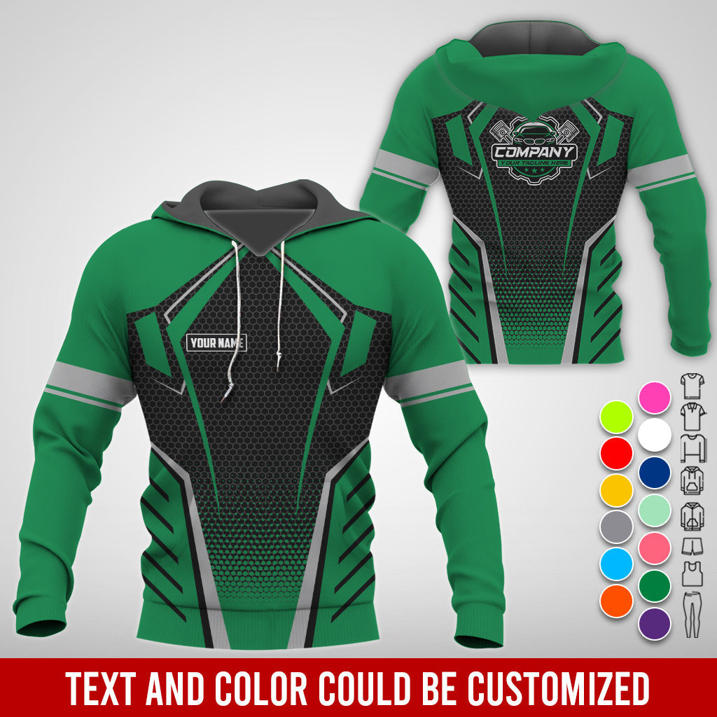 Custom Mechanic Work Shirt with Name, Gift for Technicians and Car Guys, Mechanic Shirt In Green, Sizes S to 5XL