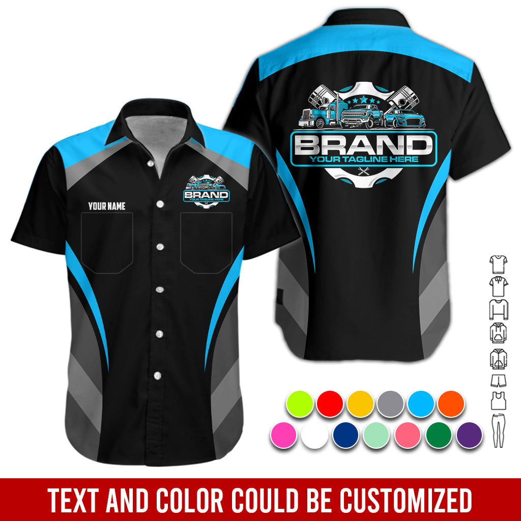 Best Custom Mechanic Shirt for Men, Printed Pocket Shirt, Perfect Gift for Car Guys, Diesel Techs, and Shop Crews, Unisex Blue Mechanic Shirt