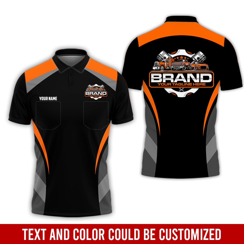 Best Custom Mechanic Shirt for Men, Printed Pocket Shirt, Perfect Gift for Car Guys, Diesel Techs, and Shop Crews, Unisex Orange Mechanic Shirt