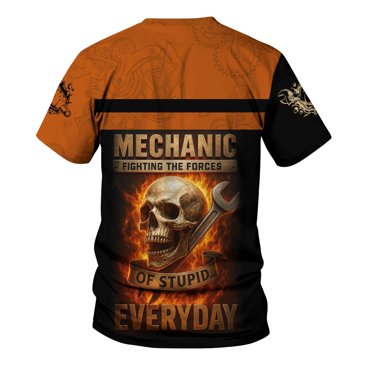 Personalized T-Shirt Mechanic Fighting The Forces Of Stupid Everyday Boxing Funny Design Shirt For Mechanics