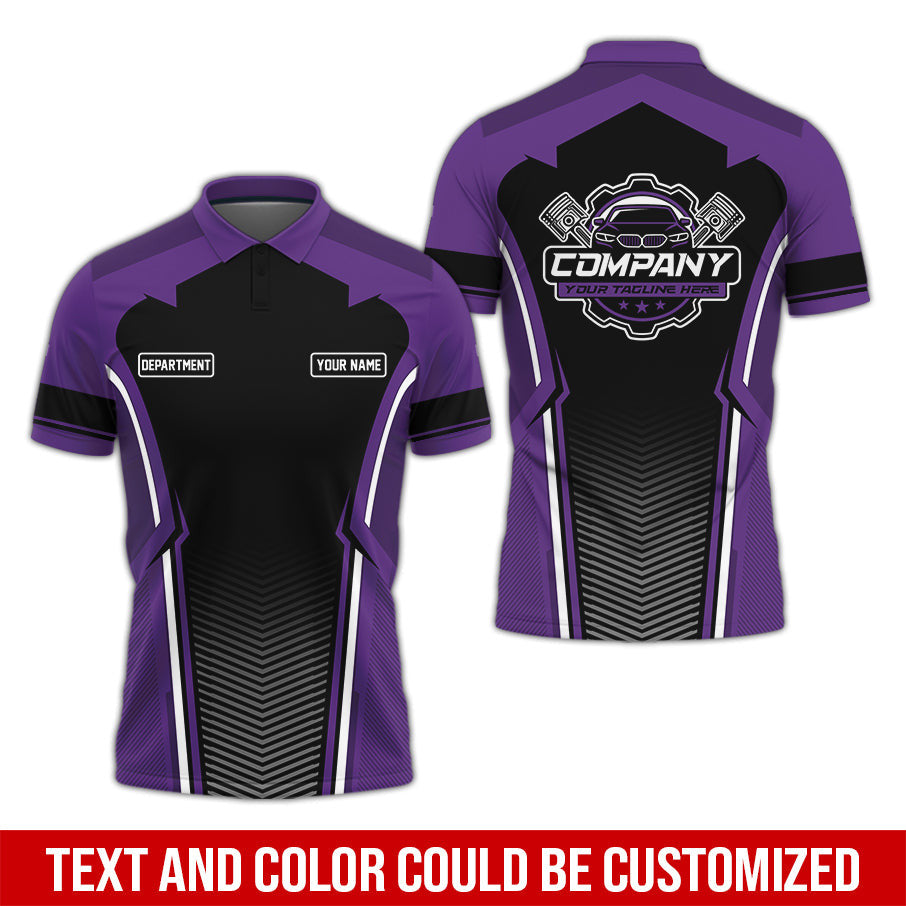 Personalized Mechanic Uniform, Purple Shirt for Technicians, Comfortable Workwear for Men, Great Gift for Fathers Day, Birthday, or Husband