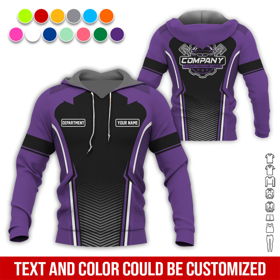 Personalized Mechanic Uniform, Purple Shirt for Technicians, Comfortable Workwear for Men, Great Gift for Fathers Day, Birthday, or Husband