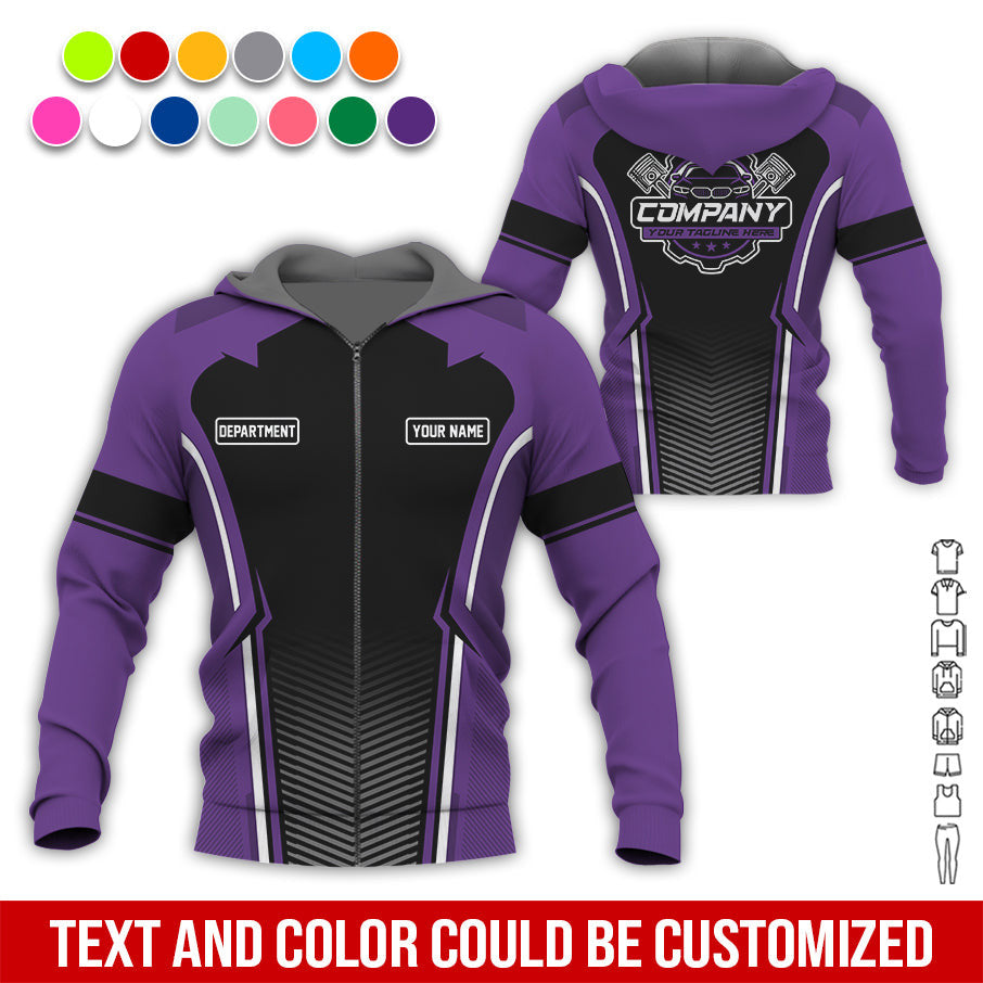 Personalized Mechanic Uniform, Purple Shirt for Technicians, Comfortable Workwear for Men, Great Gift for Fathers Day, Birthday, or Husband