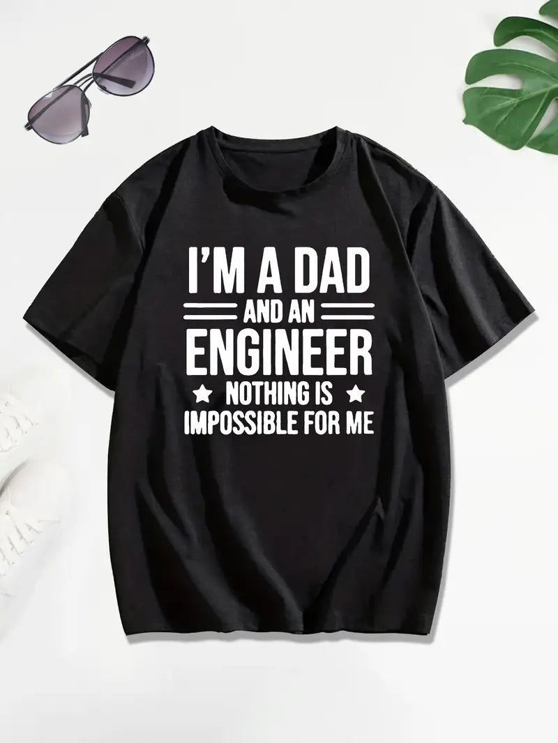 I'm A Dad And Engineer Nothing Is Impossiable For Me Shirt, Mechanic Gift Tee For Men, Husband, Or Father, Best Mechanic Shirt.