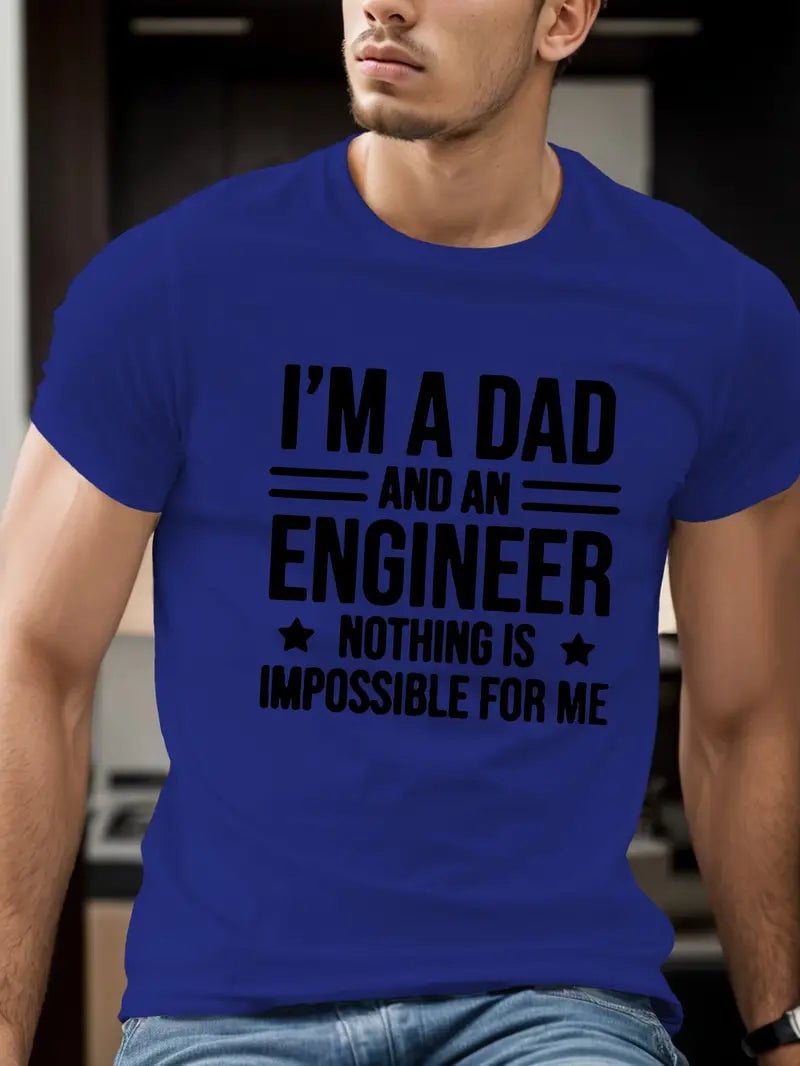 I'm A Dad And Engineer Nothing Is Impossiable For Me Shirt, Mechanic Gift Tee For Men, Husband, Or Father, Best Mechanic Shirt.