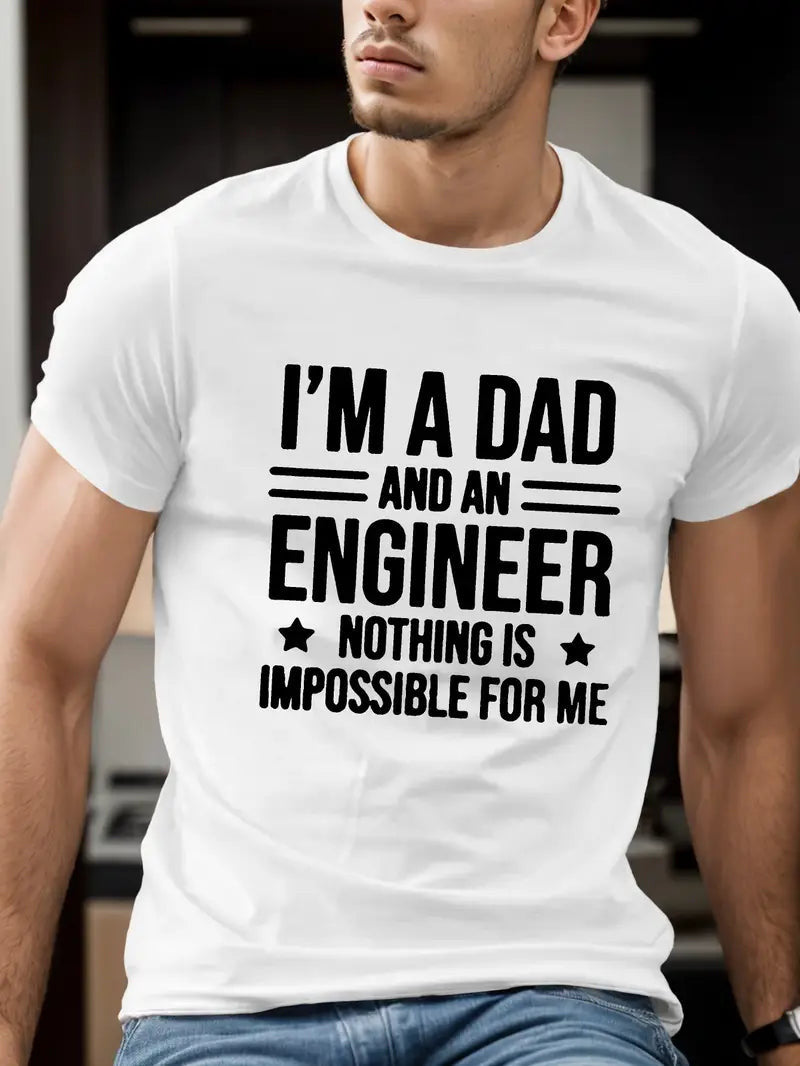 I'm A Dad And Engineer Nothing Is Impossiable For Me Shirt, Mechanic Gift Tee For Men, Husband, Or Father, Best Mechanic Shirt.