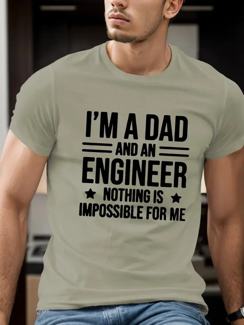 I'm A Dad And Engineer Nothing Is Impossiable For Me Shirt, Mechanic Gift Tee For Men, Husband, Or Father, Best Mechanic Shirt.