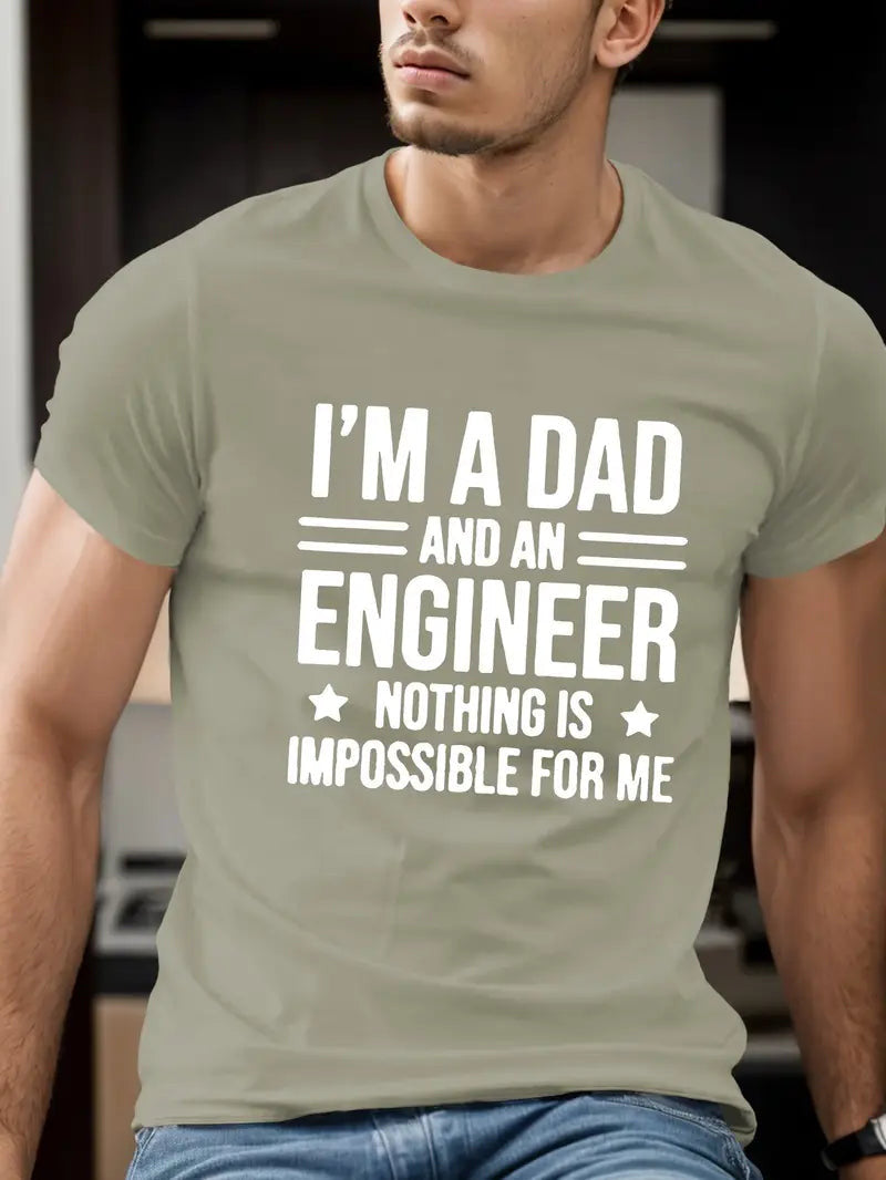I'm A Dad And Engineer Nothing Is Impossiable For Me Shirt, Mechanic Gift Tee For Men, Husband, Or Father, Best Mechanic Shirt.