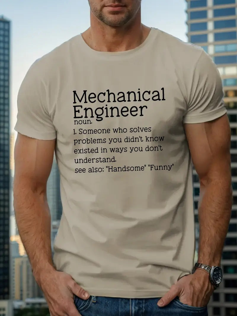 Mechanical Engineer Graphic T-shirt For Men, Vintage Mechanic Shirt, Funny Mechanic Quotes Shirt, Diy Dad Gift