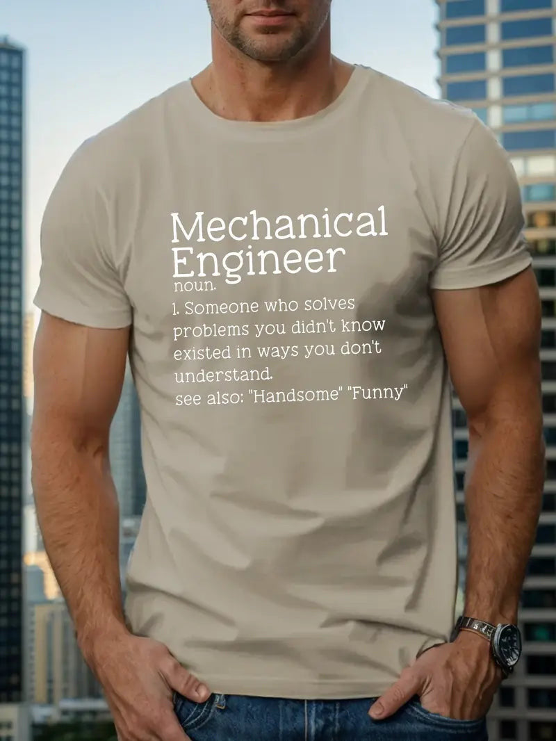 Mechanical Engineer Graphic T-shirt For Men, Vintage Mechanic Shirt, Funny Mechanic Quotes Shirt, Diy Dad Gift