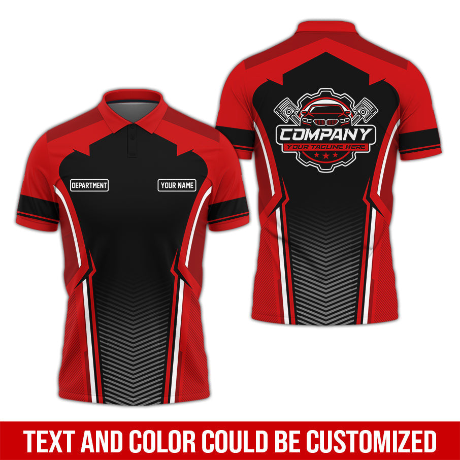 Personalized Mechanic Uniform, Red Shirt for Technicians, Comfortable Workwear for Men, Great Gift for Fathers Day, Birthday, or Husband